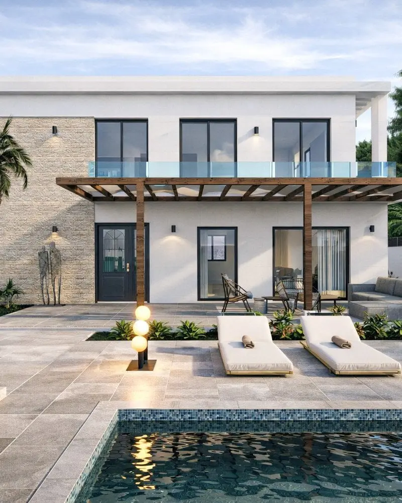 Taş duvarlı villa