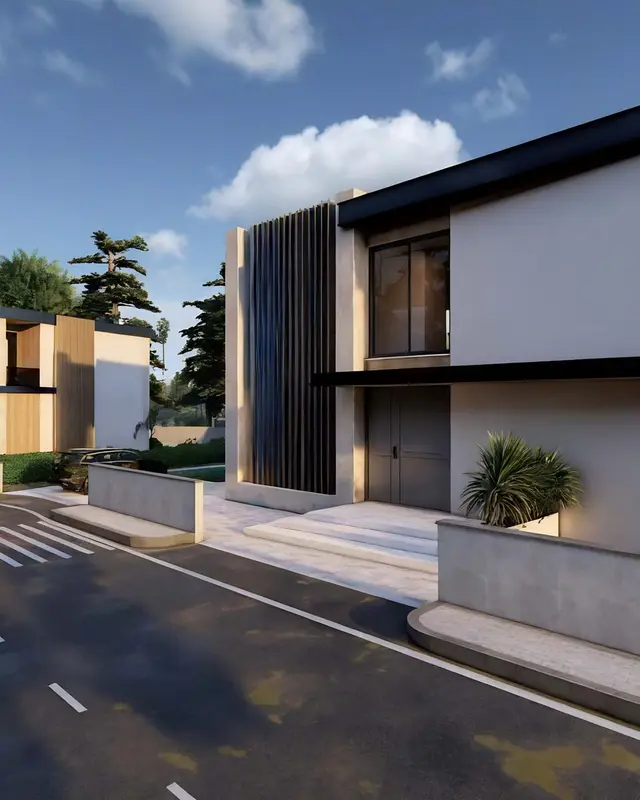 Villa and street